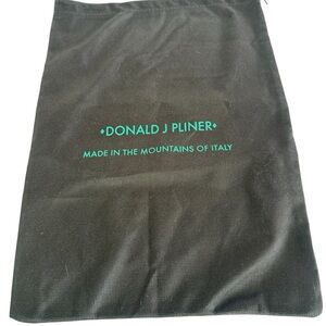 Donald J Pliner Black Dust Bag with Green Logo